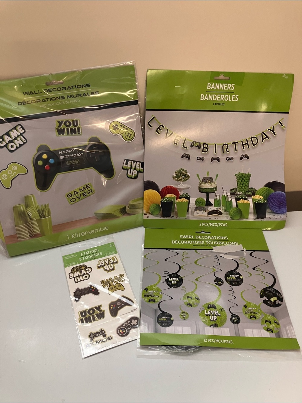 New Birthday Gaming Party wall and ceiling Decoration bundle